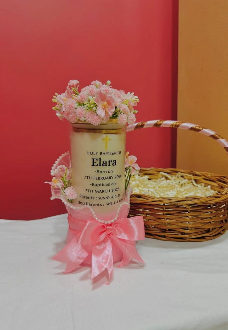 Personalised baptism candle